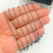 Black Rhodium Sterling Silver Paperclip Chain